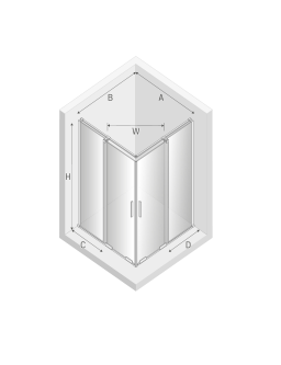 NEW TRENDY Kabina prysznicowa drzwi podwójne przesuwne SMART 80x90x200 EXK-4056