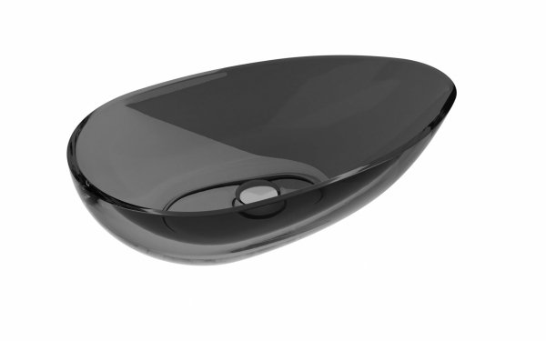 BESCO Umywalka nablatowa Neya Carbon Grey + maskownica czarny matt #UMN-60-CGB