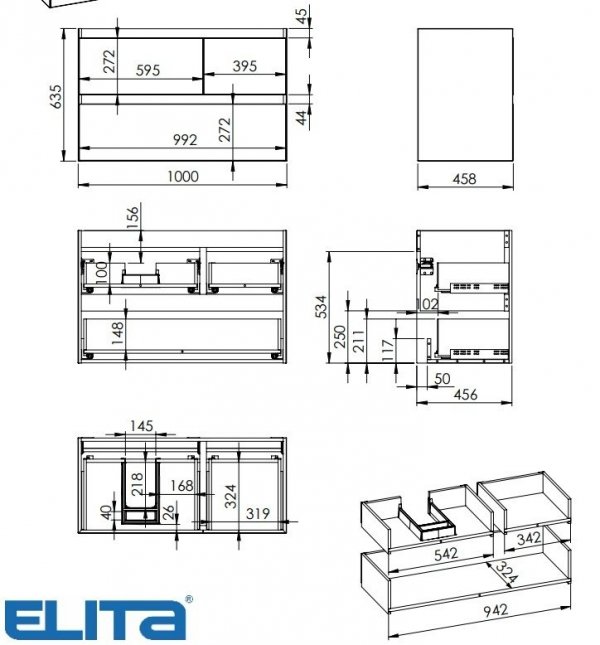 ELITA SZAFKA SPLIT 100 3S LEWA WHITE HG PDW 169091