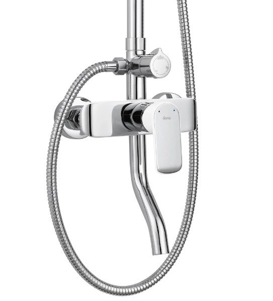 REA -  Zestaw Prysznicowy BLOOM BIAŁY CHROM / WHITE CHROME