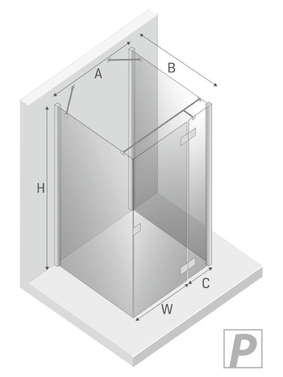 NEW TRENDY Kabina prysznicowa przyścienna drzwi uchylne REFLEXA BLACK 80x110x200 POLSKA PRODUKCJA 