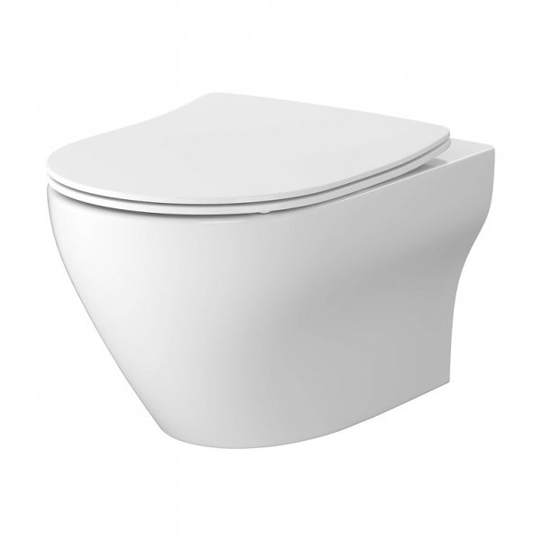 CERSANIT MISKA ZAWIESZANA LARGA PRO OVAL CERSANIT VORTEX Z DESKĄ DUROPLASTOWĄ MOONWAY SPOT SLIM Z PODŚWIETLENIEM LED SET C823: S4026-009