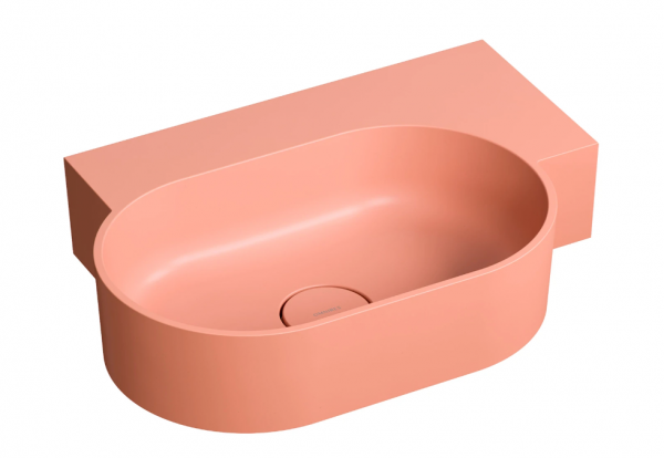 OMNIRES umywalka nablatowa/wisząca OVO M+ prawa, 55 x 38 cm coral mat OVO555UWPCO