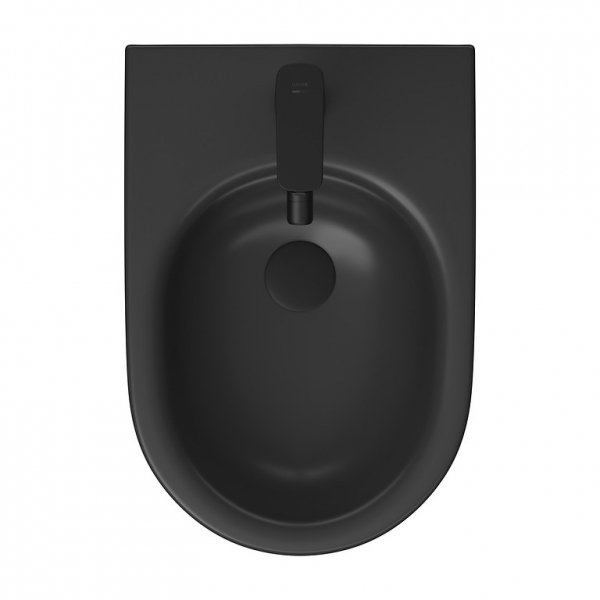  CERSANIT - Bidet zawieszany LARGA OVAL z otworem na armaturę oraz system ukrytego montażu ANTRACYTOWY MATOWY  K677-041