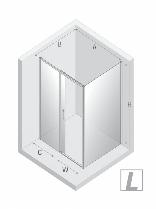 NEW TRENDY Kabina prysznicowa PRIME GUNMETAL BRUSHED 1D kwadratowa L 100x100x200 szkło czyste 6mm Active Shield 2.0 D-0885A/D-0355B
