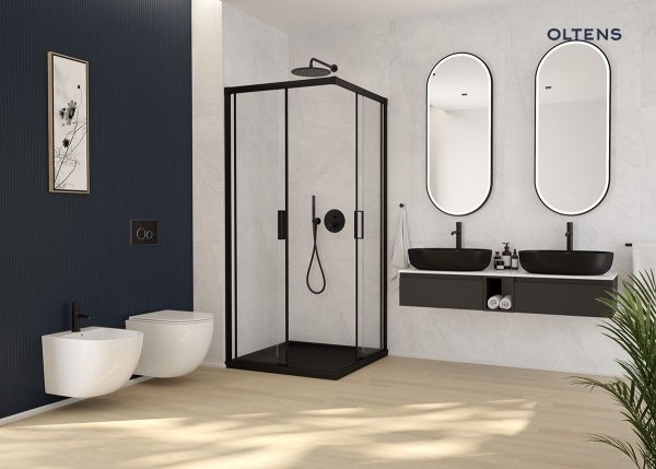 Zestaw Oltens Hamnes Stille miska WC wisząca PureRim z powłoką SmartClean z deską wolnoopadającą Ovan Slim biały 42522000