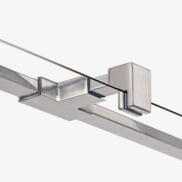 NEW TRENDY Drzwi wnękowe AVEXA NICKEL BRUSHED 1D P 90x200 szkło czyste 6mm Active Shield 2.0 EXK-8460