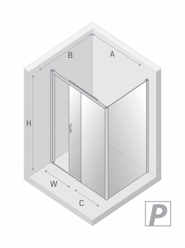 NEW TRENDY Kabina prysznicowa PRIME GUNMETAL BRUSHED 1D prostokątna P 140x70x200 szkło czyste 6mm Active Shield 2.0 K-4840