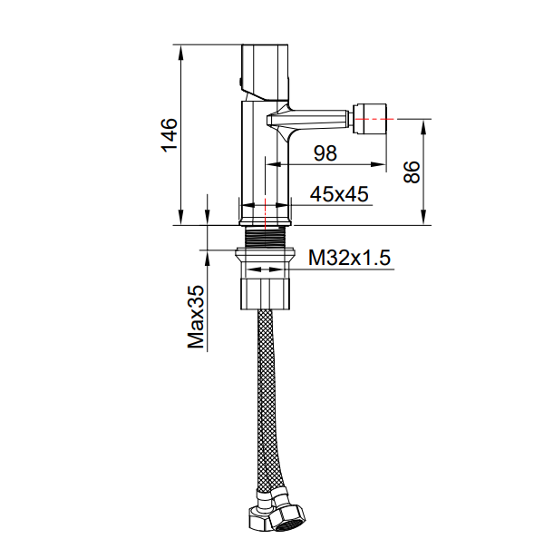 LAVEO Bateria bidetowa TORES czarna BVT_732D