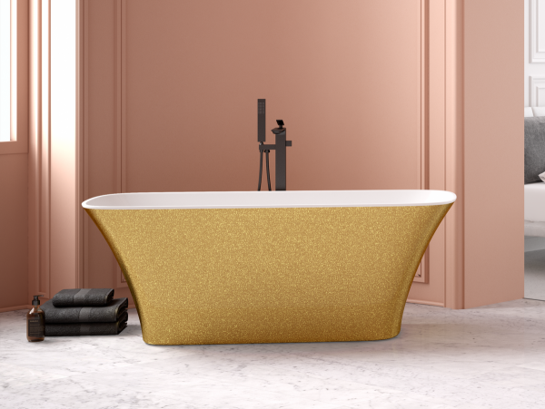 BESCO Wanna wolnostojąca Assos S-Line Glam srebrna + klik-klak chrom w cenie #WMD-160-ALS