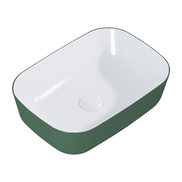 ELITA UMYWALKA NABLATOWA RENI BICOLOR WHITE HG / FOREST GREEN MATT RE040460896150