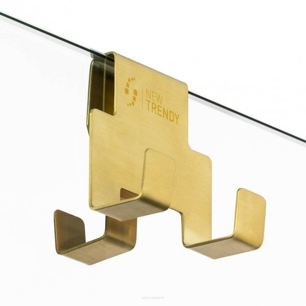 NEW TRENDY Kabina Walk In AVEXA GOLD BRUSHED 110cm z wieszakiem złota szczotkowana EXK-3146