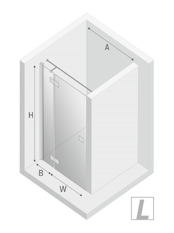 NEW TRENDY Drzwi wnękowe prysznicowe REFLEXA BLACK 140x200 EXK-1332 POLSKA PRODUKCJA