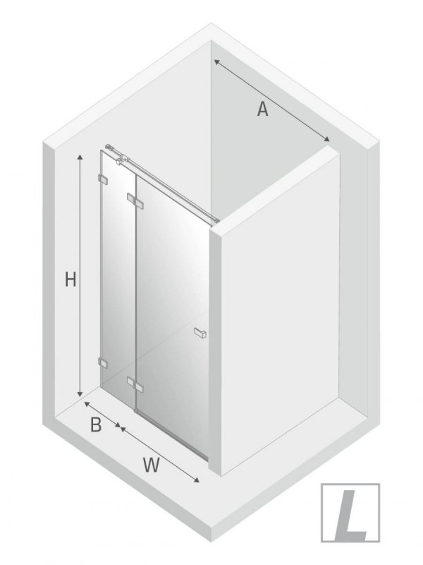 NEW TRENDY Drzwi prysznicowe wnękowe AVEXA WHITE 90x200 EXK-2689/2690