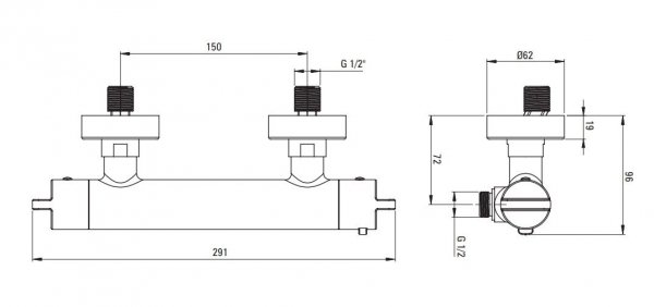DEANTE - Bateria prysznicowa termostatyczna THERM Brąz Szczotkowany  BCH_C4BT