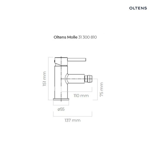 Oltens Molle bateria bidetowa stojąca złoto szczotkowane 31300810