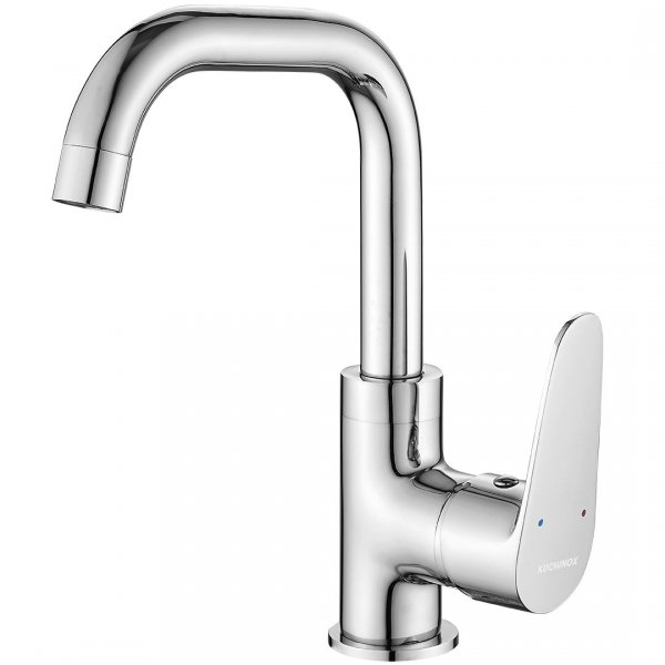 KUCHINOX - Bateria umywalkowa SAGRA stojąca z wylewką L Chrom    BQR_025D