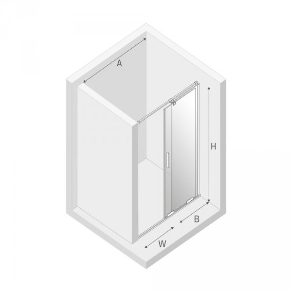 NEW TRENDY Drzwi wnękowe prysznicowe przesuwne SMART 100x200 EXK-4005