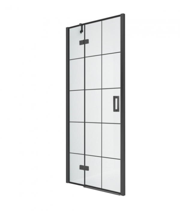 NEW TRENDY Drzwi wnękowe prysznicowe NEW RENOMA BLACK 120x195 D-0372A PL PRODUKCJA