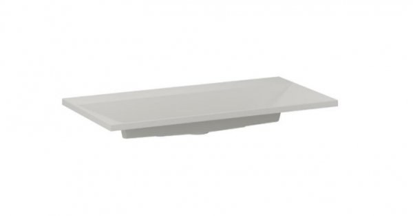 KROFAM - Umywalka kwarcowa EDGE 70cm z otworem na baterię, biało-szary  ED 7046-O-48