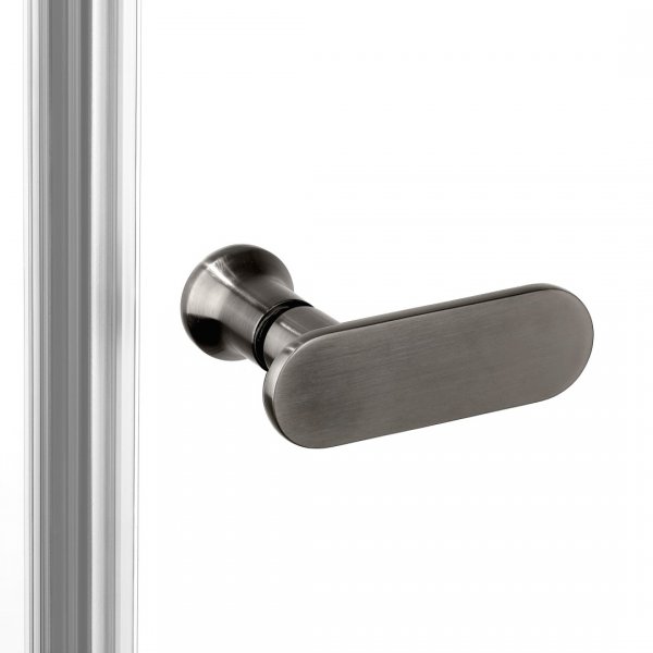 NEW TRENDY Kabina prysznicowa NEW SOLEO GUNMETAL BRUSHED 2D prostokątna U 70x100x195 szkło czyste 6mm Active Shield - wahadłowe K-2176