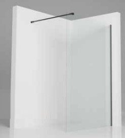 GAMA - ścianka prysznicowa FUJI 110 typu Walk-In szkło transparentne 8mm profil CZARNY  KN-01-W-33-110
