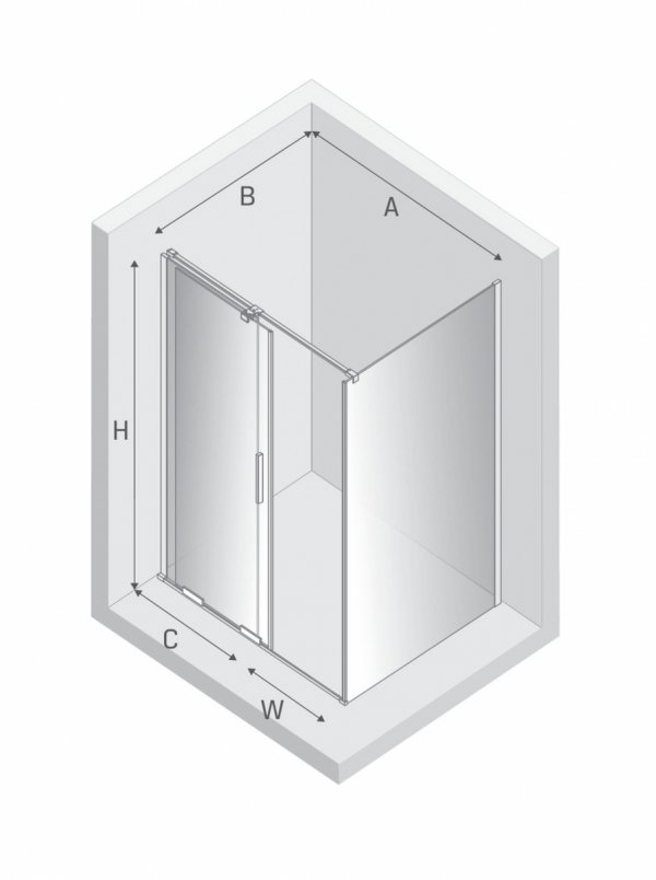 NEW TRENDY Kabina prysznicowa Smart, drzwi przesuwne 140x120x200 EXK-4044