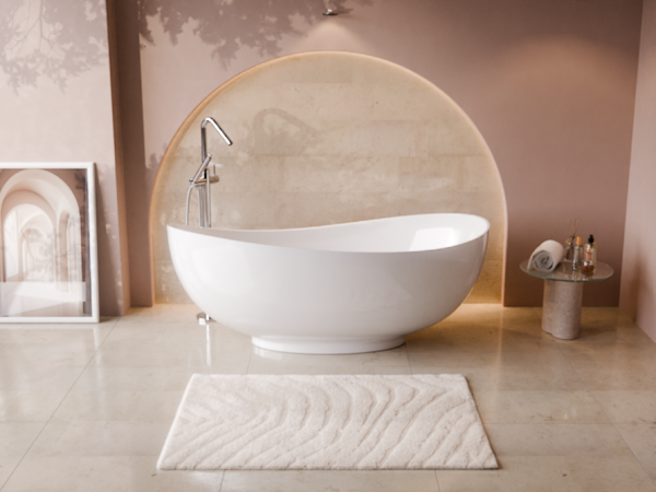 BESCO Wanna wolnostojąca Siya 160x92 + klik-klak chrom #WMD-160-S