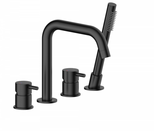 ARMATURA KRAKÓW KFA bateria wannowa 4-otworowa MOZA BLACK 5035-210-81