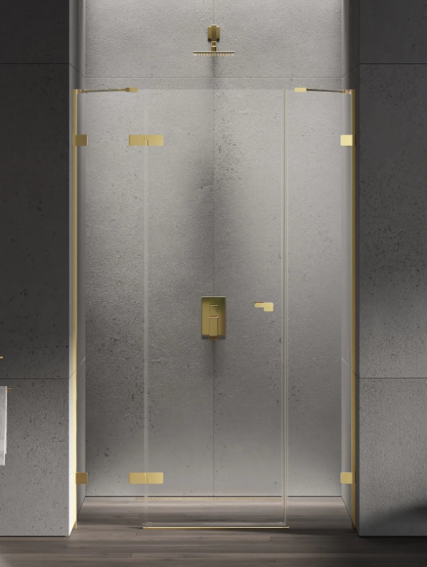 NEW TRENDY Drzwi wnękowe Eventa Gold Shine 110x200 z dodatkową ścianką EXK-4681/EXK-4682