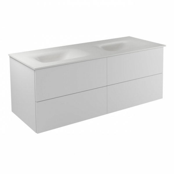 BESCO Szafka Akya Classic Biały Połysk 131 z umywalką biały matt + klik-klak czarny matt #KAC-131-MMB
