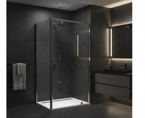 REA - Kabina Prysznicowa PRIMO SWING CHROM uchylne drzwi 80 + ścianka 90