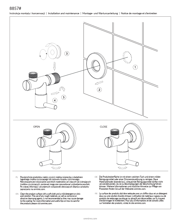 OMNIRES zawór kątowy CHROM 8857CR