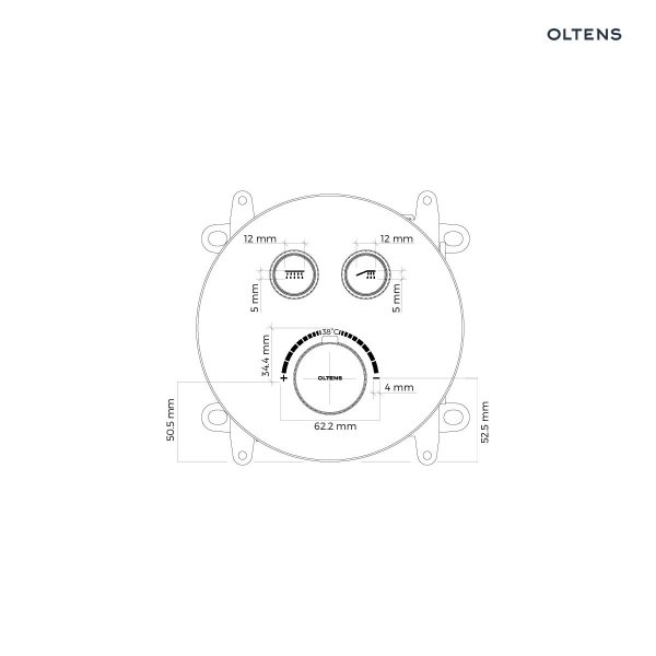Oltens Zestaw Onega bateria podtynkowa z deszczownicą 30 cm Sondera i kompletem prysznicowym Ume chrom 36617100