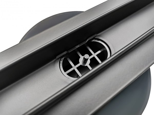 AQUALine - Odpływ liniowy podłogowy SLIM Kwadrat CZARNY Matowy Obrotowy syfon ROZMIAR 70cm RSK01BK700