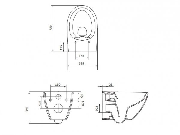 CERSANIT - Set C458 - miska zawieszana MODUO PLUS OVAL CleanOn z deską duroplastową Slim  S701-970