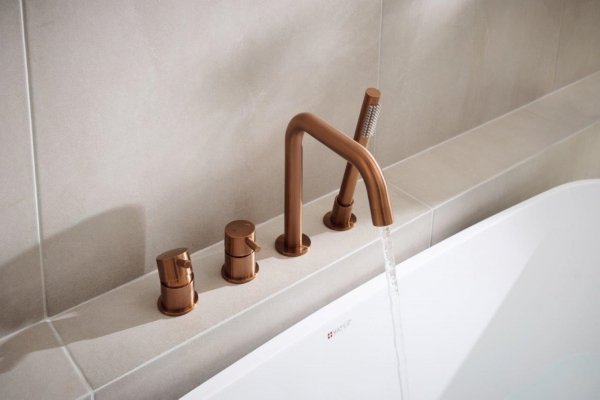 ARMATURA KRAKÓW KFA bateria wannowa 4-otworowa MOZA ROSE GOLD 5035-210-34