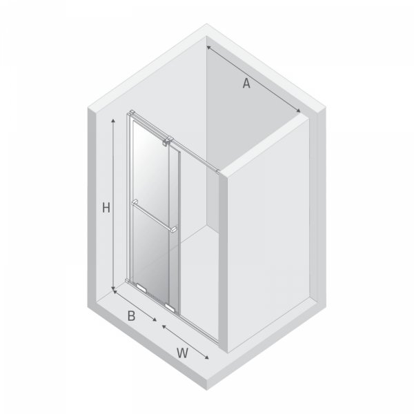 NEW TRENDY Drzwi wnękowe SMART GOLD BRUSHED 1D U 130x200 szkło czyste 8mm Active Shield 2.0 - UCHWYT RELING EXK-7513