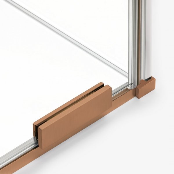 NEW TRENDY Drzwi wnękowe SMART COPPER BRUSHED 2D U 180x200 szkło czyste 8mm Active Shield 2.0 EXK-7666