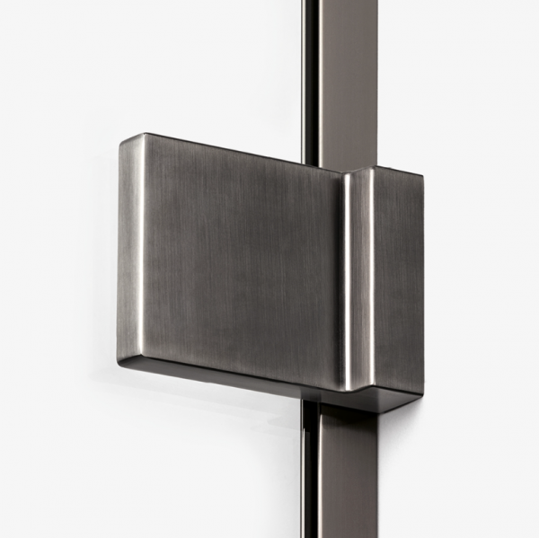 NEW TRENDY Kabina prysznicowa walk in Avexa Gunmetal Brushed jednoelementowa, z wieszakiem. Szkło 8 mm 130x200 EXK-7128