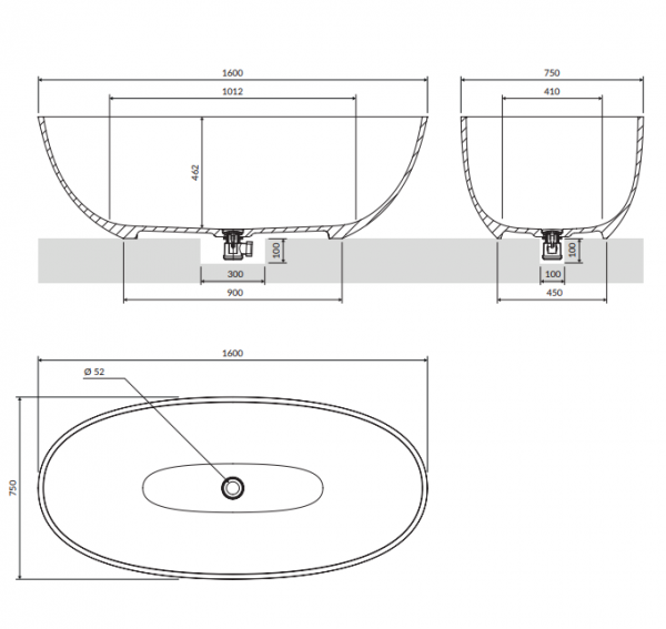OMNIRES Komplet wanna 160cm z umywalką 60x35 SHELL M+ biały mat 
