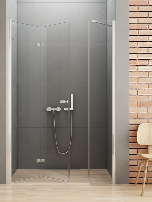 NEW TRENDY Drzwi wnękowe prysznicowe składane NEW SOLEO PLUS 120x195  PL PRODUKCJA
