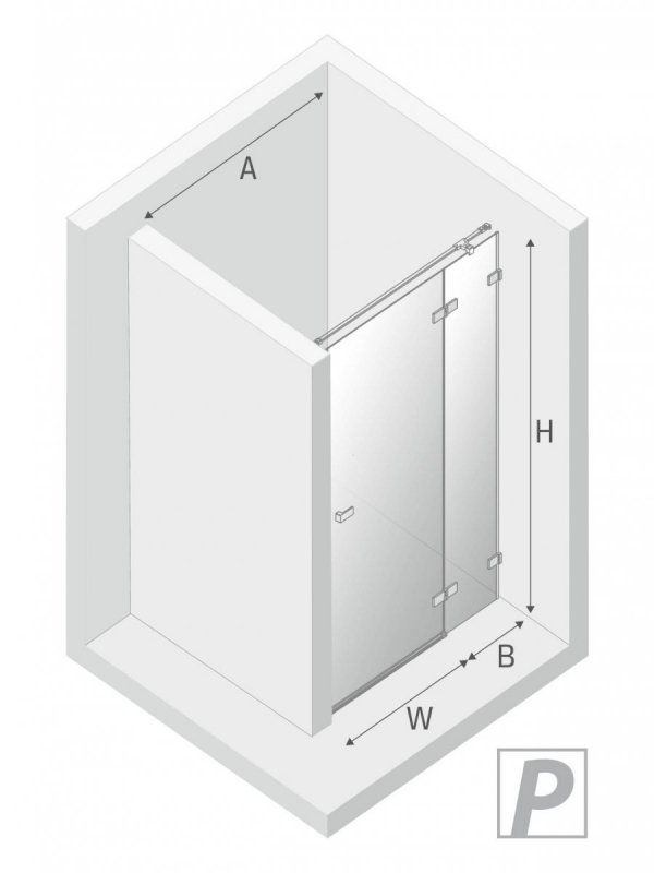 NEW TRENDY Drzwi wnękowe prysznicowe Avexa 100x200  EXK-1445/1446