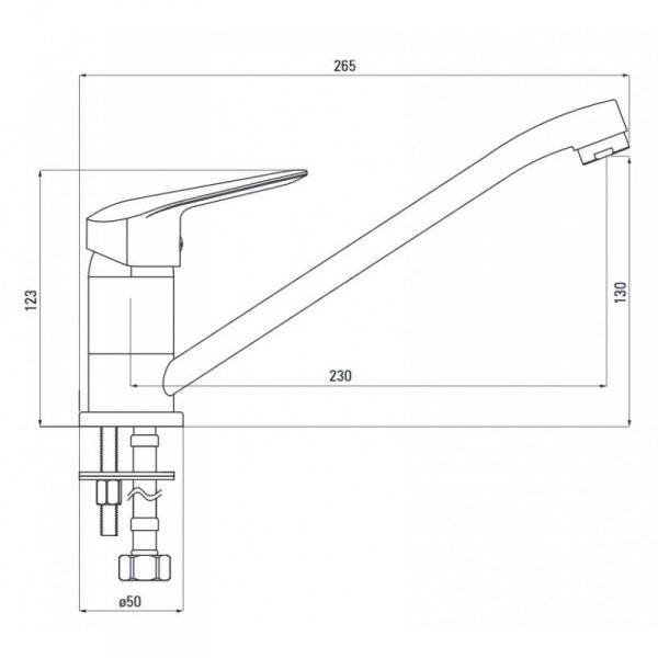 DEANTE - Bateria zlewozmywakowa BORO stojąca jednouchwytowa CHROM  BMO_060M