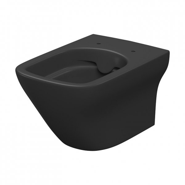 CERSANIT - SET 575 - Miska zawieszana LARGA by Cersanit SQUARE CLEANON z system ukrytego montażu i matową duroplastową deską SLIM WRAPA z systemem pozwalającym na szybkie i łatwe zdejmowanie deski za pomocą jednego przycisku ANTRACYTOWY MAT  S701-611