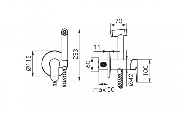 FERRO Bateria podtynkowa bidetowa, z zestawem NOSTRIS BNS66PBL