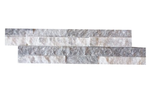 CAPITILE  - Panel ścienny Kwarcyt Biało-Szary - kamienny kwarcyt Stackstone Cloud Grey łupany, naturalny 10x36x0,8-1,3 cm /opakowanie 0,396m2/