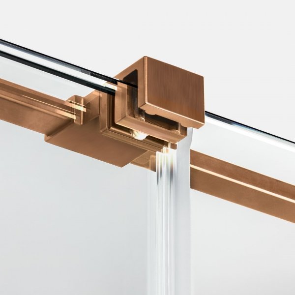 NEW TRENDY Drzwi wnękowe SMART COPPER BRUSHED 1D U 180x200 szkło czyste 8mm Active Shield 2.0 EXK-7651