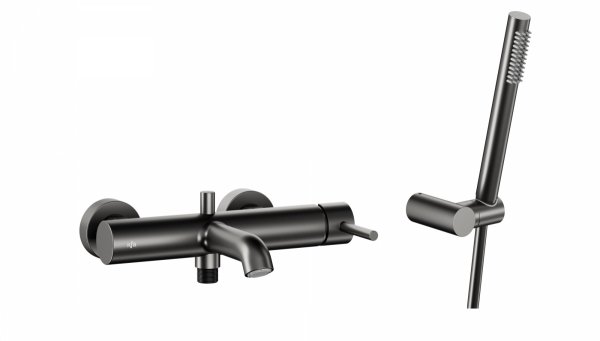 ARMATURA KRAKÓW KFA bateria wannowa pozioma z natryskiem punktowym PREMIUM MOZA GUN METAL 5034-520-61