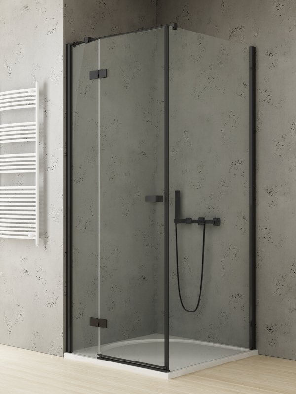 NEW TRENDY Kabina prysznicowa REFLEXA BLACK 1D prostokątna L 80x70x200 szkło czyste 6mm Active Shield 2.0 EXK-4912